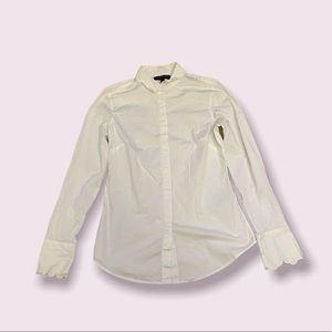 White Scalloped Banana Republic Shirt